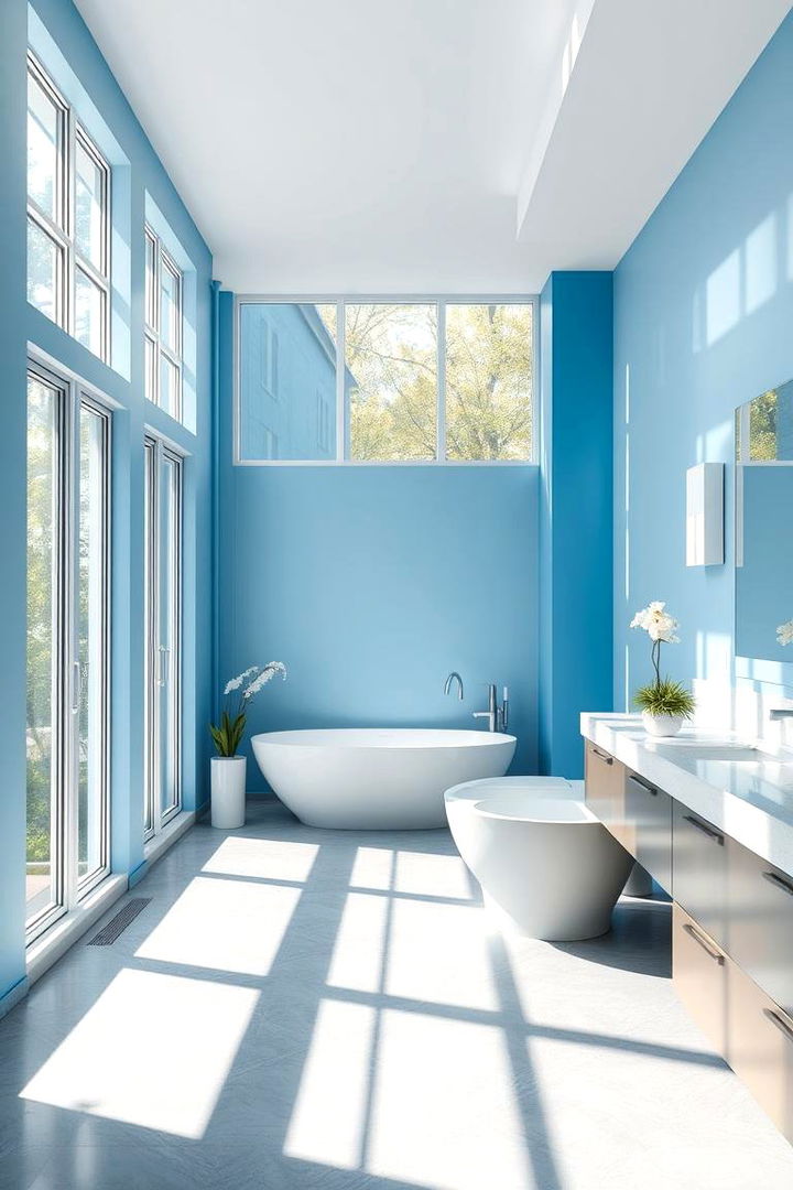 Sunlit Bathroom - 22 Blue and Gray Bathroom Ideas