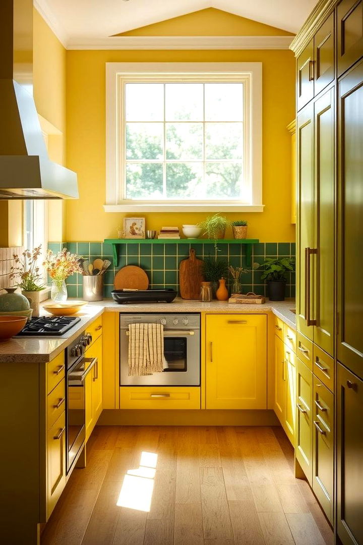 Sunlit Cabinetry Charm - 22 Green and Yellow Kitchen Ideas