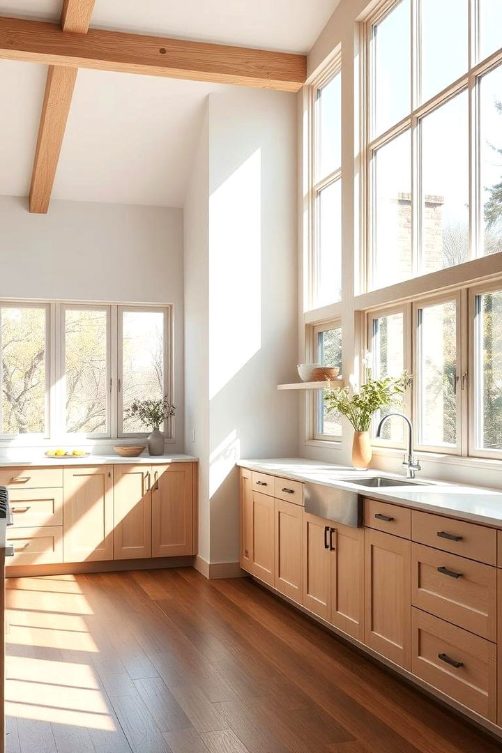 Sunlit Comfort and Light - 22 Kitchens With White Oak Cabinets