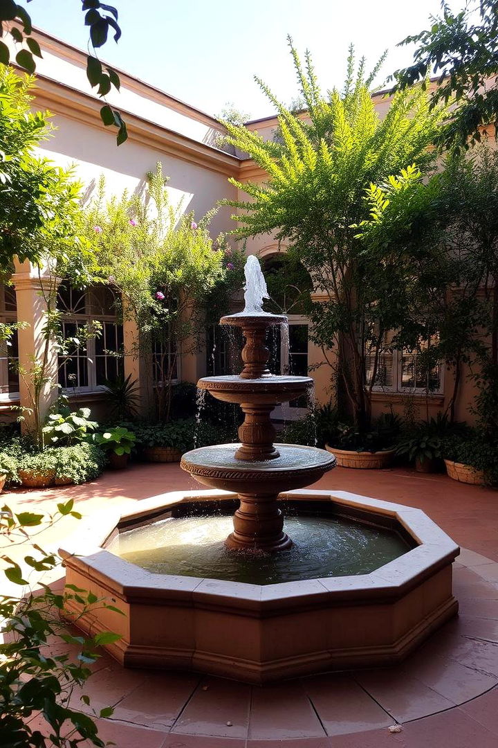 Sunlit Courtyard Fountains - 22 Mexican Style House Design Ideas