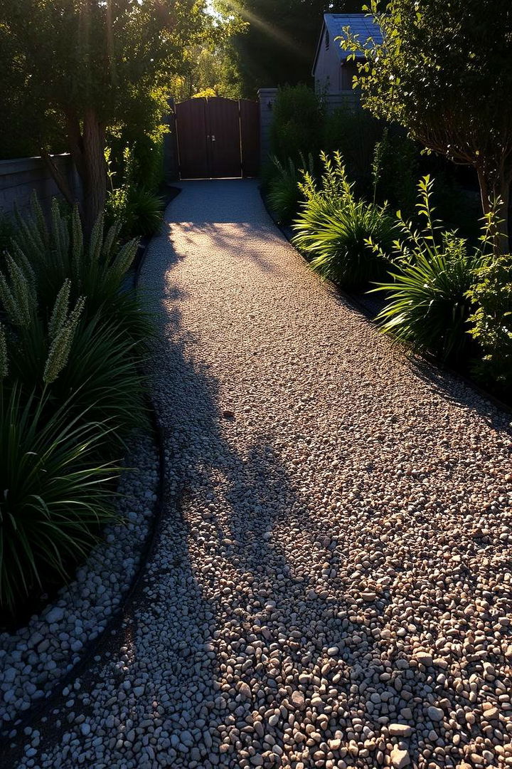 Sunlit Evening Ambiance - 22 Pea Gravel Walkway Ideas