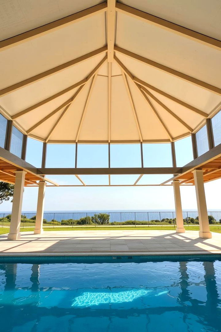 Sunlit Open Air Pool Gazebo - 22 Pool Gazebo Ideas