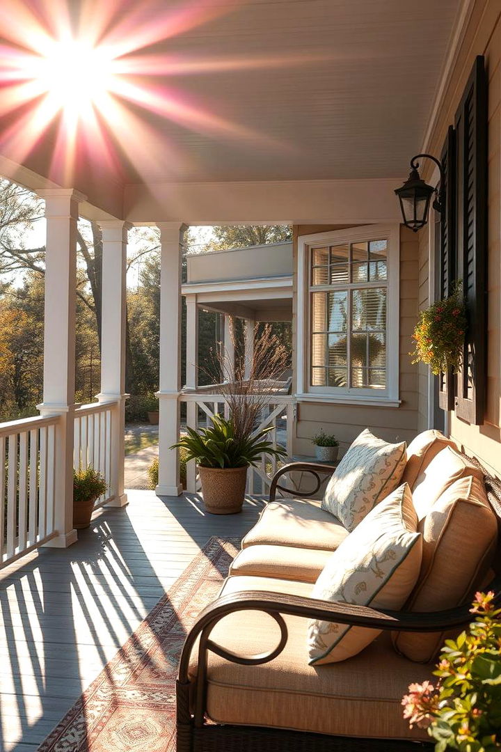Sunlit Relaxation Nook - 22 Open Gable Porch Ideas