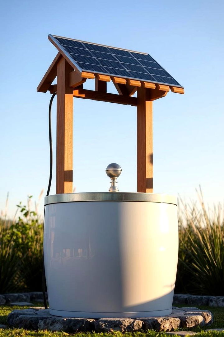 Sunlit Solar Wishing Well - 22 Outdoor Wishing Well Garden Ideas