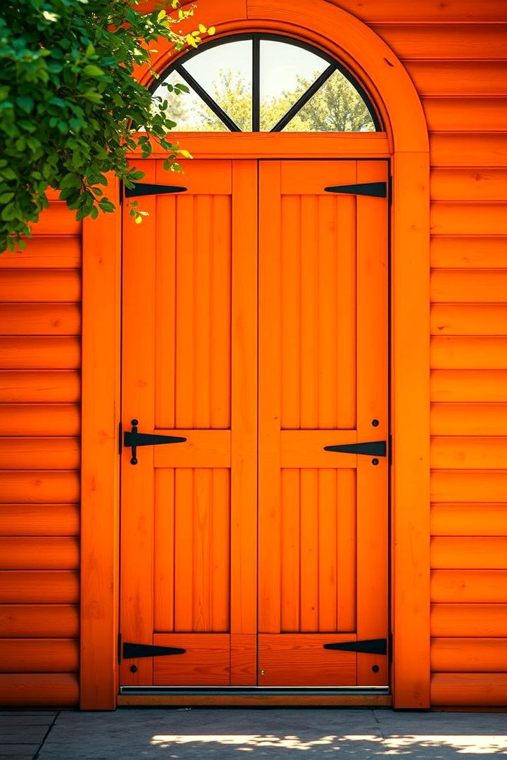 Sunny Orange Brightness - 22 Cedar Front Door Colors Ideas