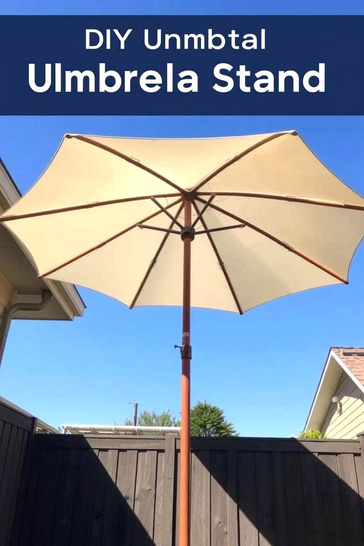 Sunshade with DIY Umbrella Stand - 22 Backyard Ideas on a Budget