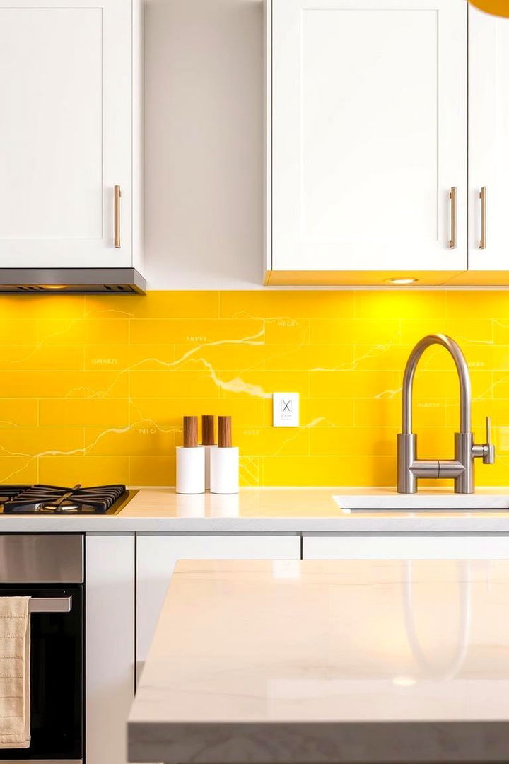 Sunshine Yellow Backsplash - 22 Colorful Kitchen Ideas