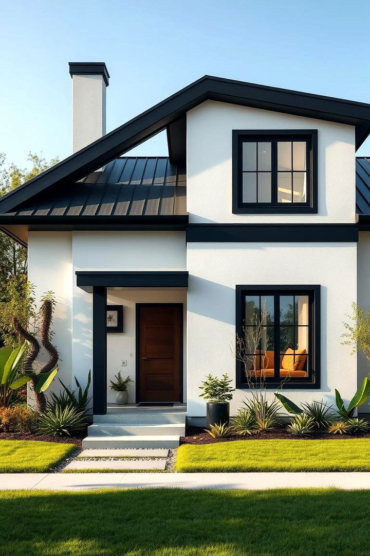 Sustainability Focus - 22 single story white house black trim