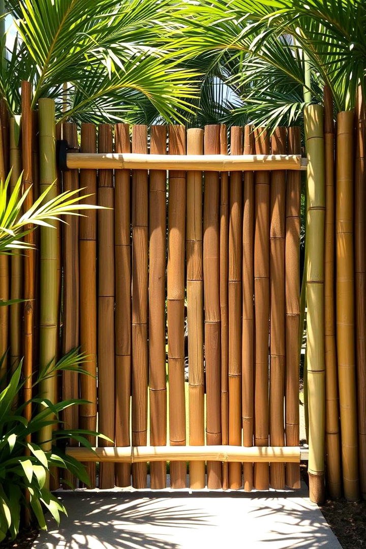 Sustainable Bamboo Fence Gate - 22 Front Gate Ideas