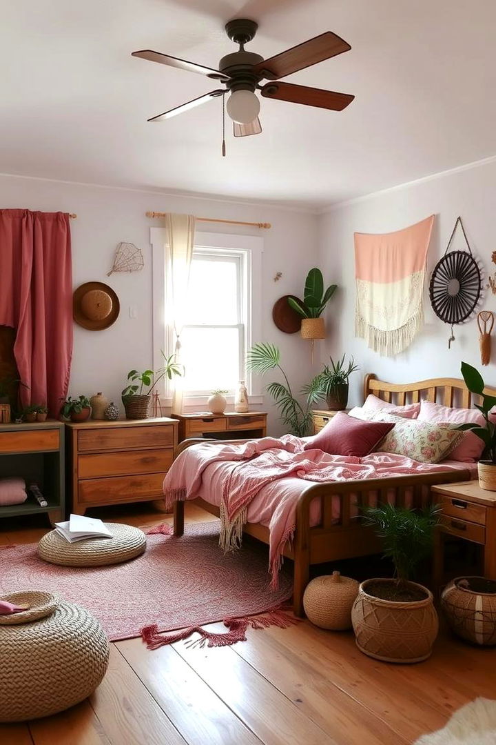 Sustainable Boho Flair - 22 Pink Boho Bedroom Ideas