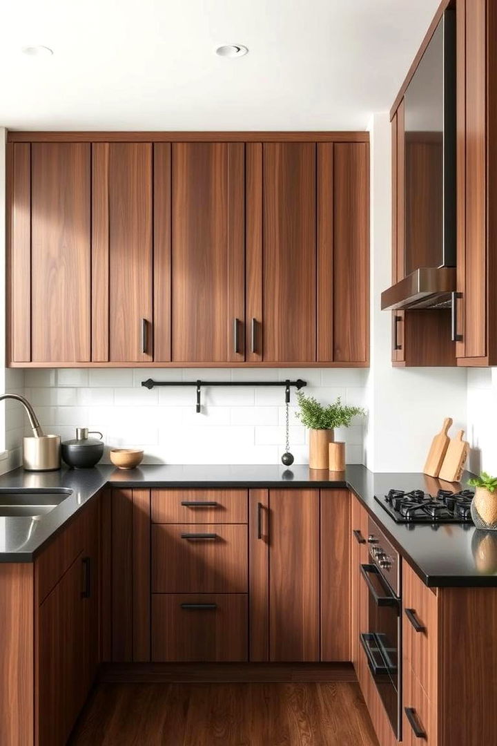 Sustainable Choices in Kitchen Design - 22 Brown Kitchen Cabinets With Black Countertops