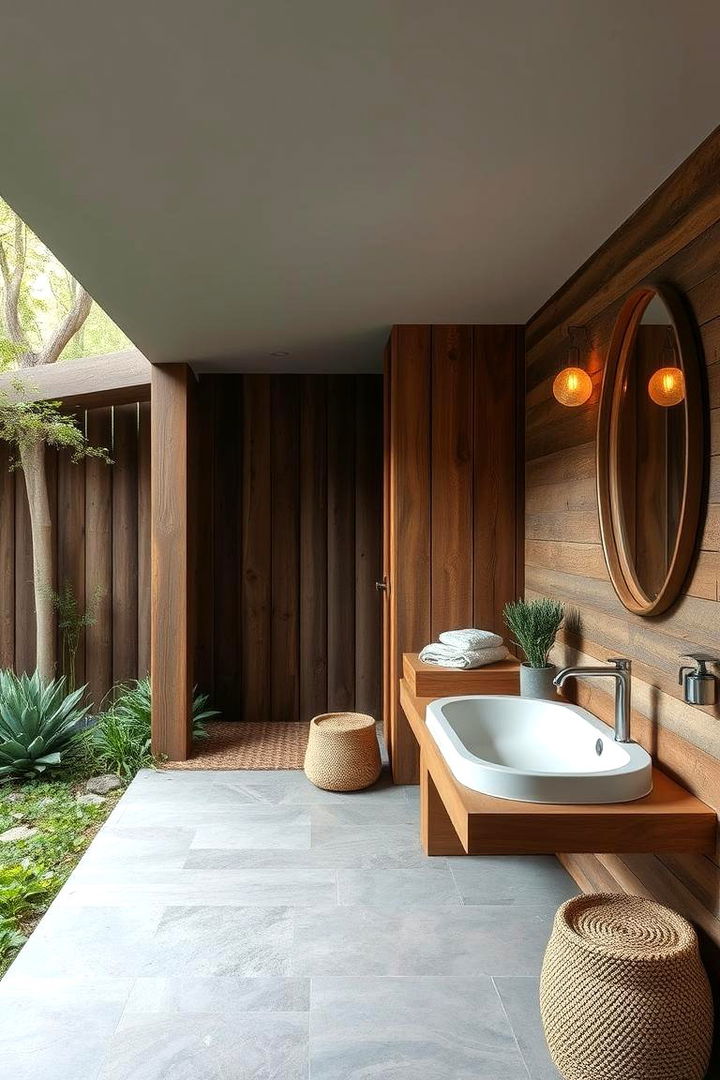 Sustainable Craftsmanship - 22 Rustic Outdoor Bathroom Ideas
