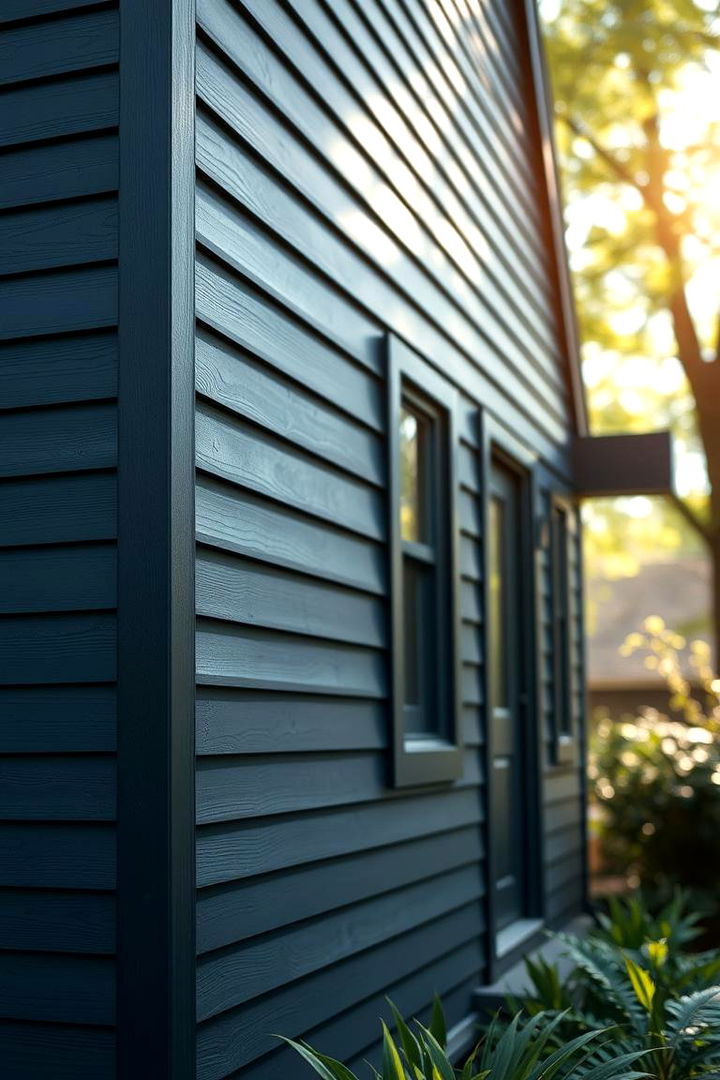 Sustainable Craftsmanship - 22 Dark Blue House With Black Trim