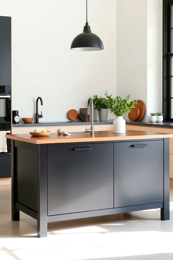 Sustainable Design Elements - 22 Black Kitchen Islands