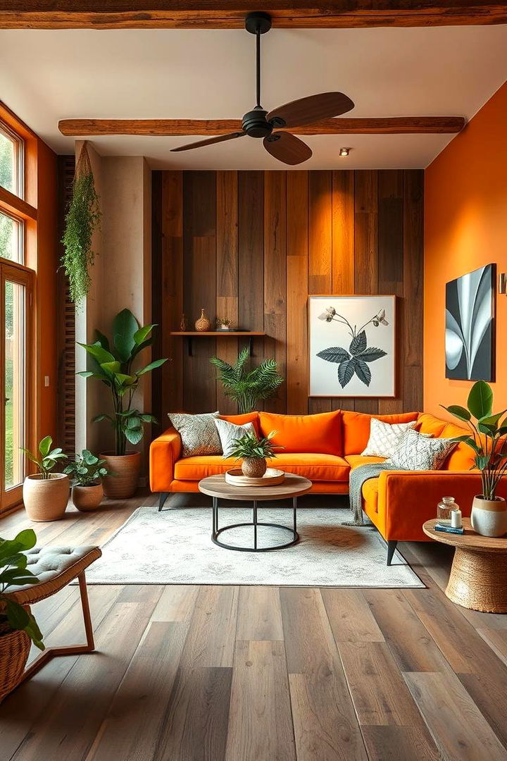 Sustainable Design Inspirations - 22 Orange Couch Living Room Ideas