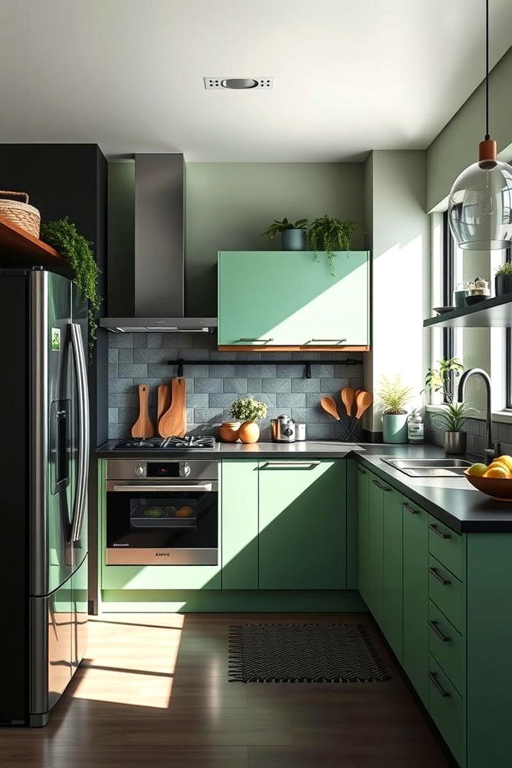 Sustainable Design with Energy Efficient Features - 22 Black and Green Kitchen Ideas