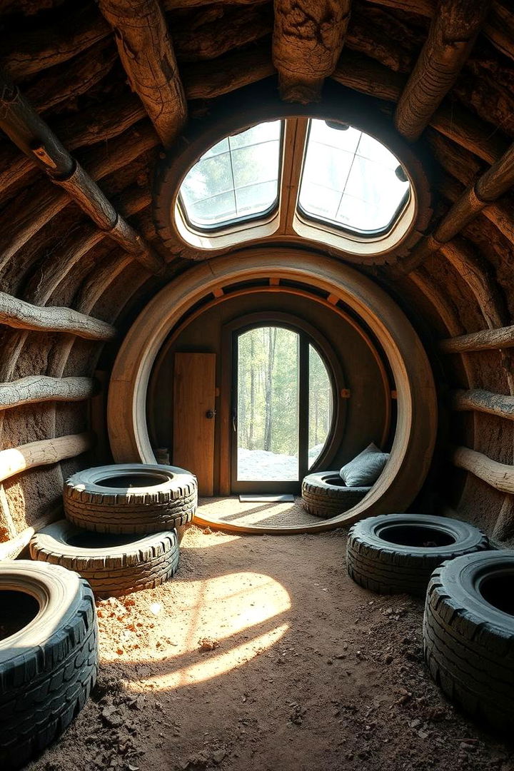 Sustainable Earthship Mini Home - 22 Rustic Tiny House Ideas