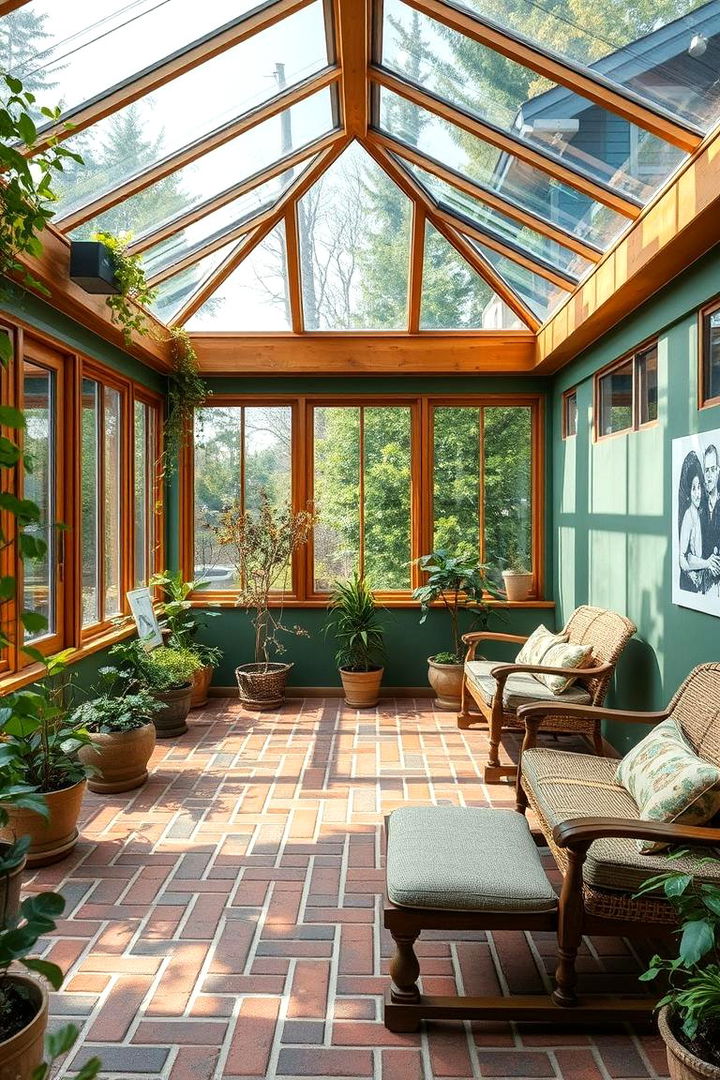 Sustainable Eco Friendly Spaces - 22 Brick Floor Sunroom Ideas