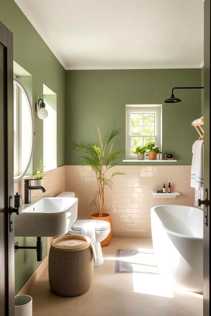 Sustainable Finishing Touches - 22 Sage Green and Cream Bathroom Ideas