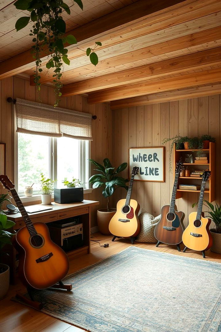 Sustainable Green Guitar Studio - 22 Guitar Room Ideas