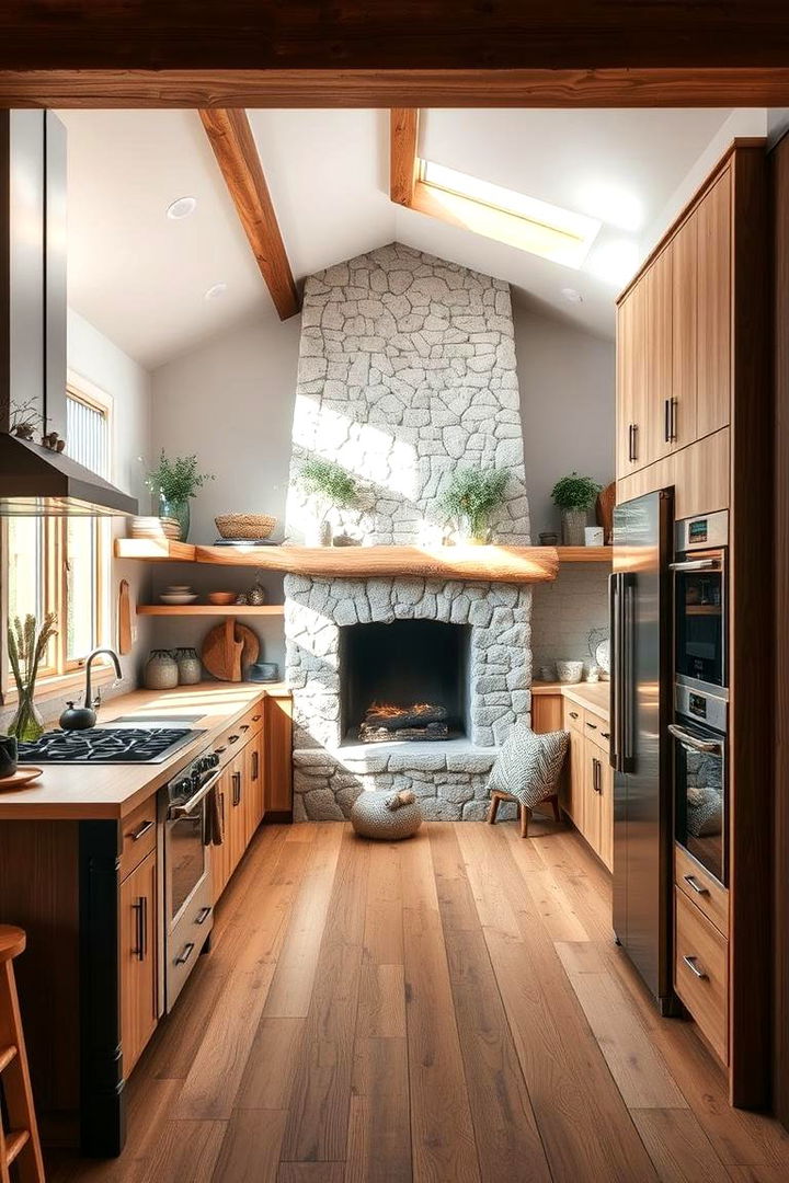 Sustainable Heating Solutions - 22 Kitchens With Fireplaces