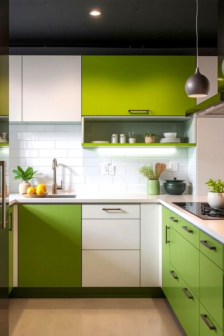 Sustainable Statement Cabinetry - 22 Green Kitchen Cabinet Ideas