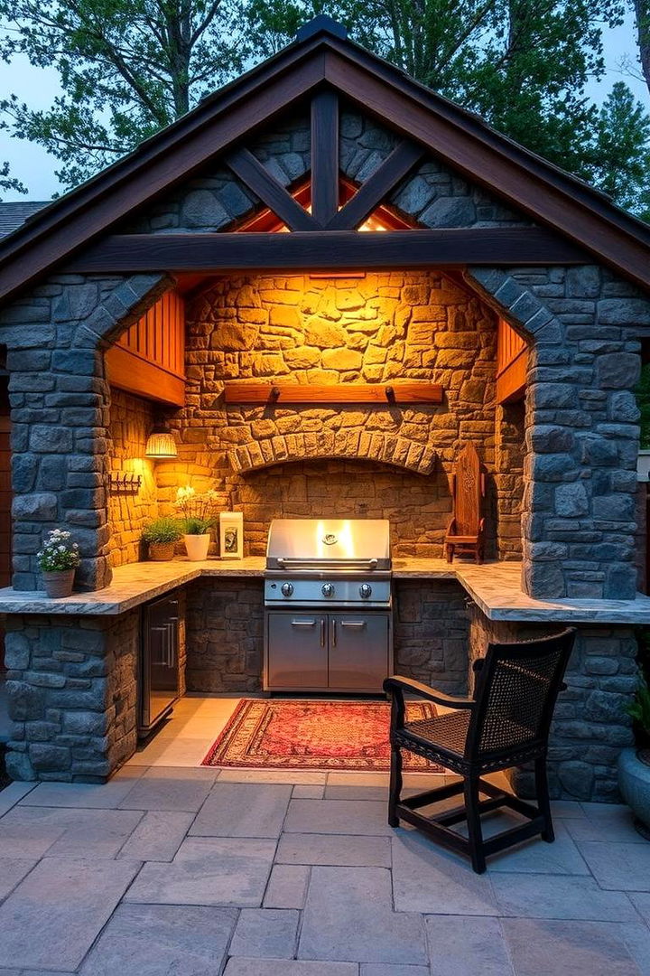 Sustainable Stone BBQ Hideaway - 22 bbq area ideas