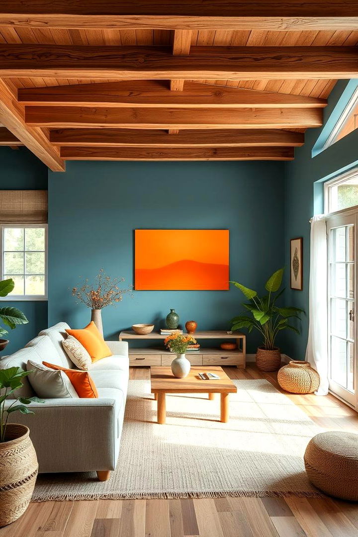 Sustainable Style Statement - 22 orange and blue living room ideas
