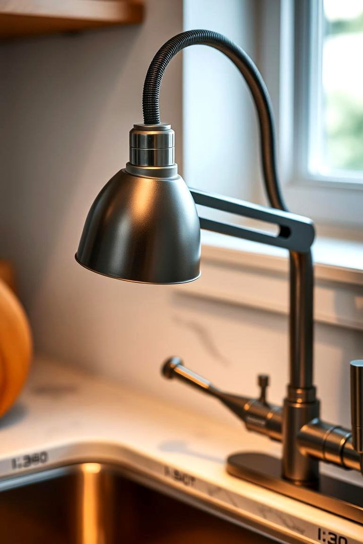 Swing Arm Task Lights for Precision - 22 Kitchen Sink Lighting Ideas