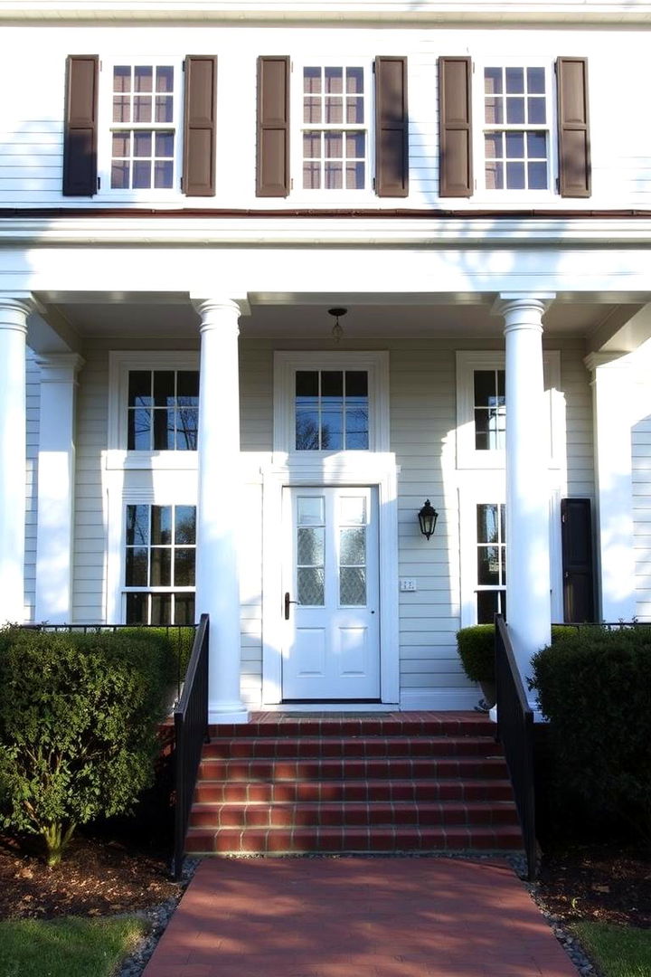 Symmetrical Architectural Elegance - 22 Colonial Front Porch Ideas