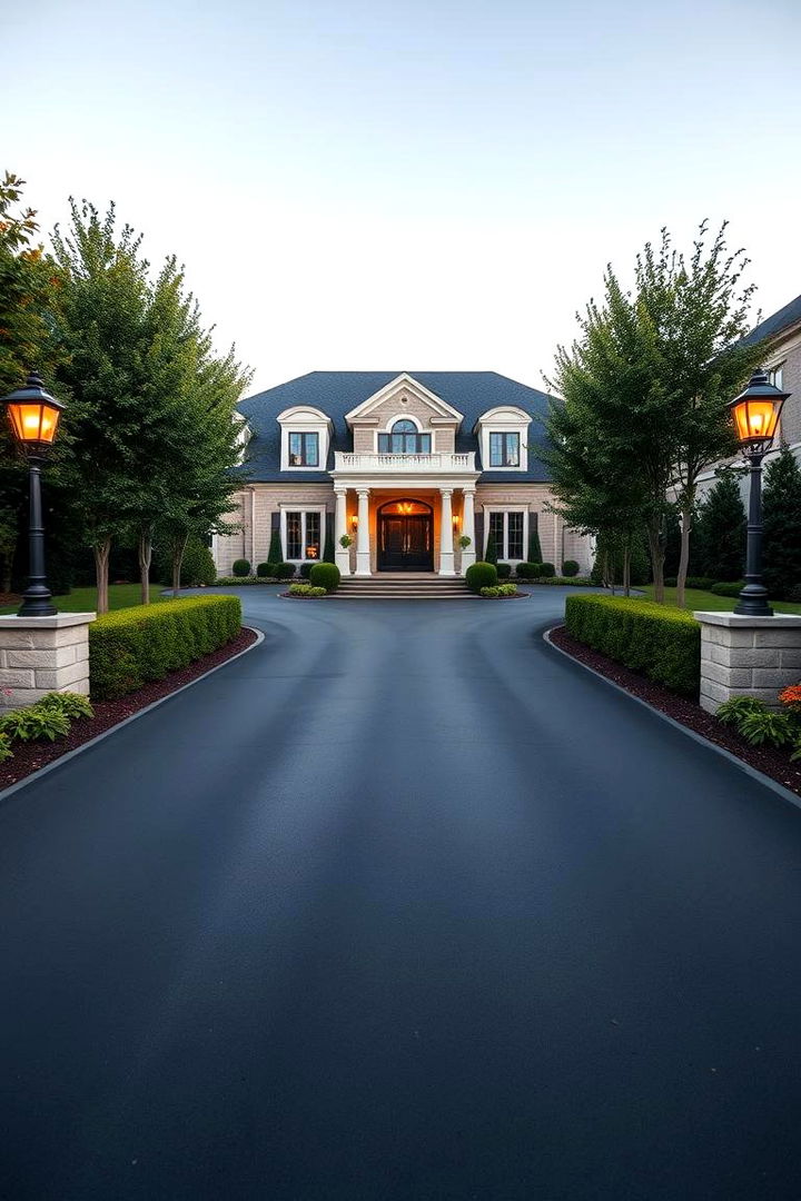 Symmetrical Landscaping for Orderly Entryways - 22 Driveway Landscape Ideas