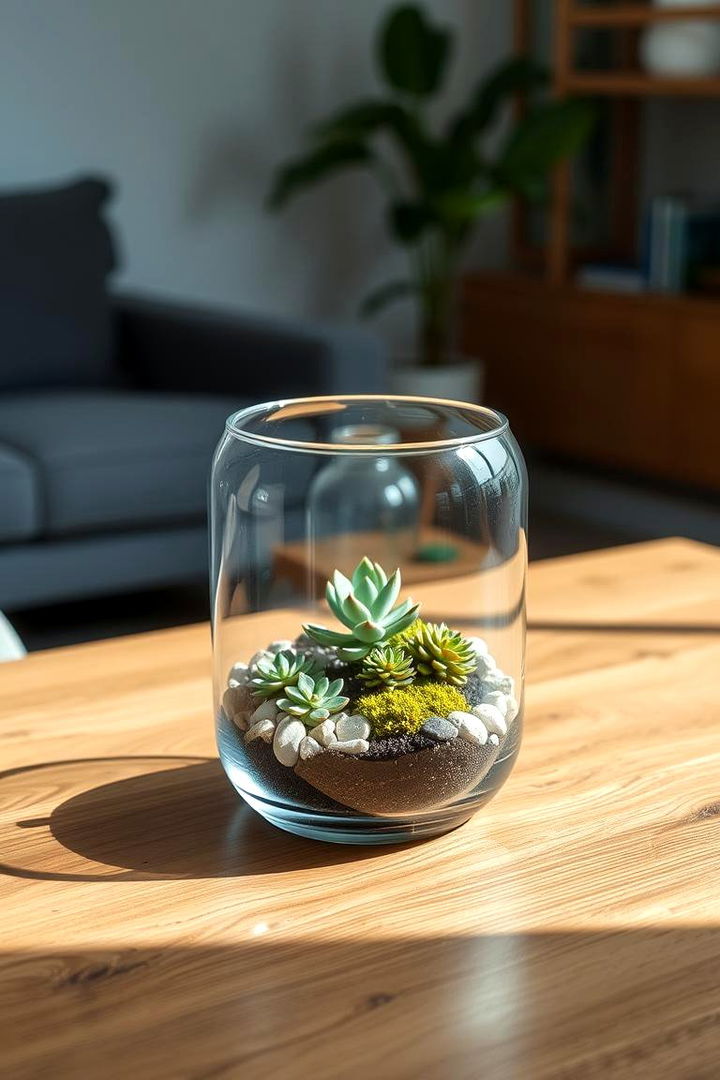 Tabletop Terrarium Displays - 22 Ways Decorating With Plants