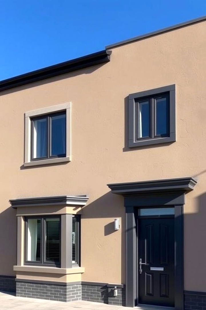 Taupe and Charcoal Grey Accents - 22 Exterior Taupe House Color Combinations