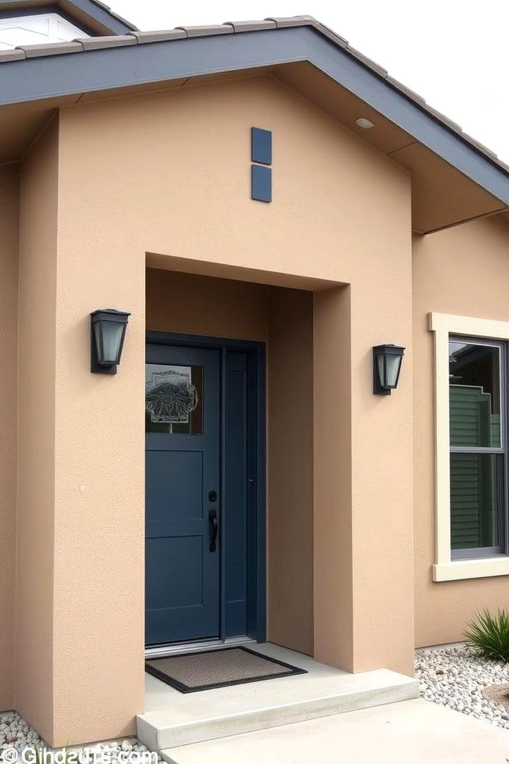 Taupe and Slate Blue Combo - 22 Exterior Taupe House Color Combinations