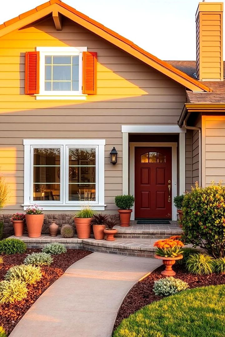 Taupe and Warm Terracotta - 22 Exterior Taupe House Color Combinations