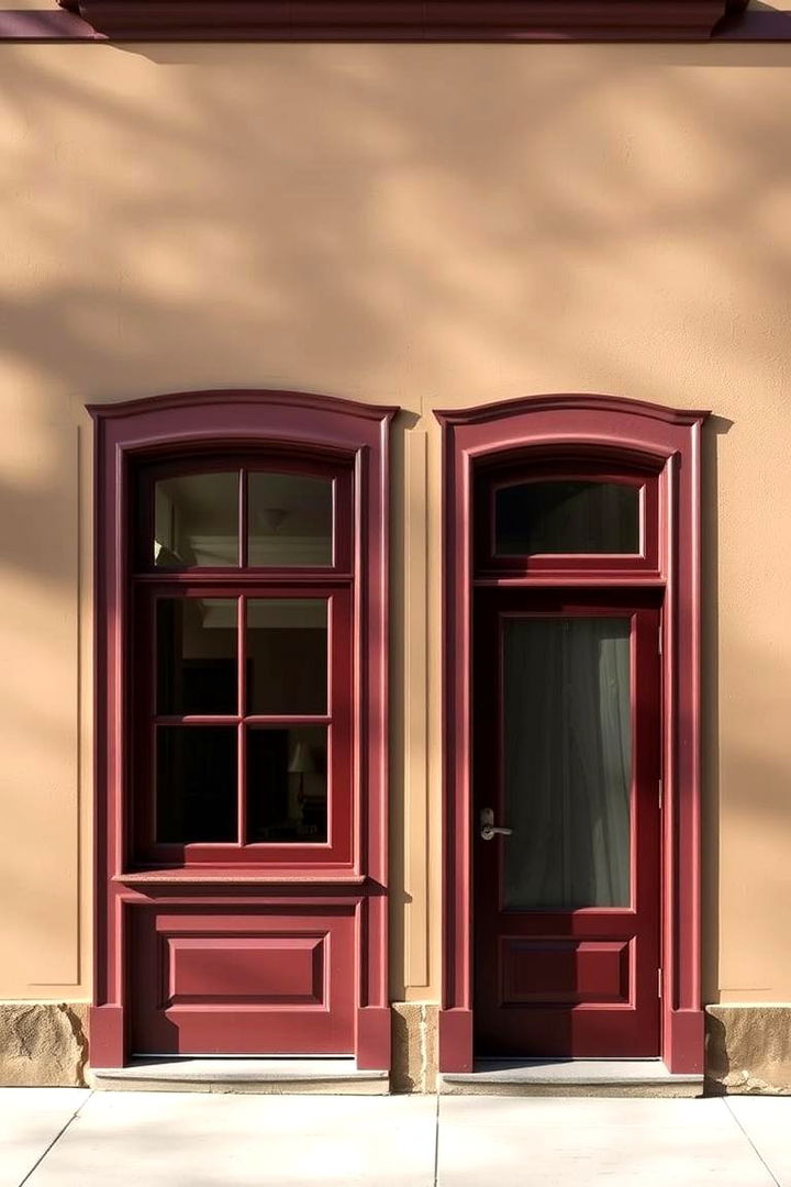 Taupe with Burgundy Accents - 22 Exterior Taupe House Color Combinations