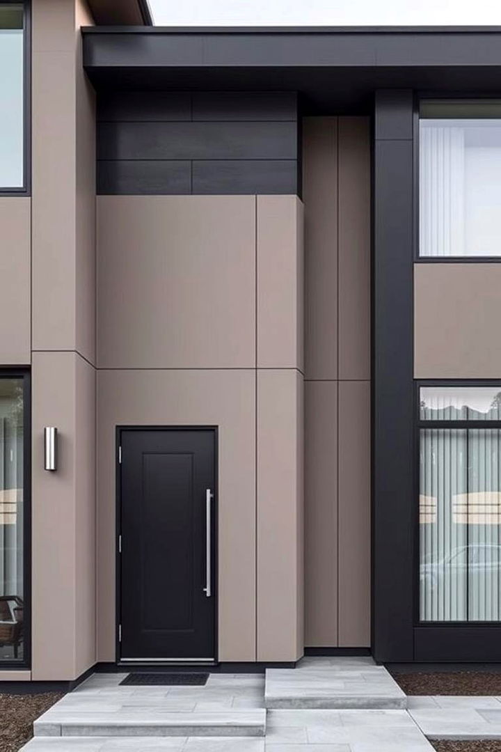 Taupe with Charcoal and Metallic Accents - 22 Exterior Taupe House Color Combinations