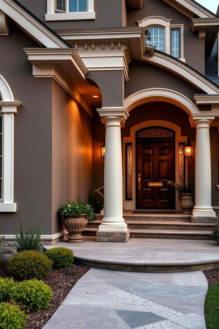 Taupe with Cream and Bronze Effects - 22 Exterior Taupe House Color Combinations