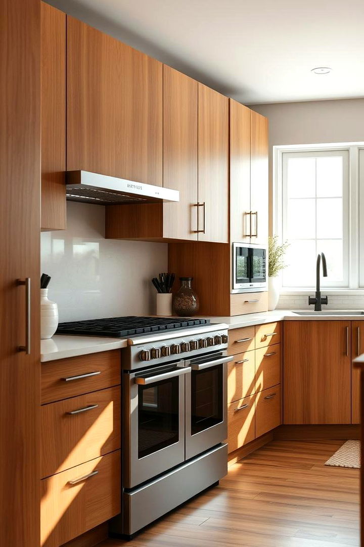 Teak Wood Cabinetry Elegance - 22 Tropical Kitchen Ideas