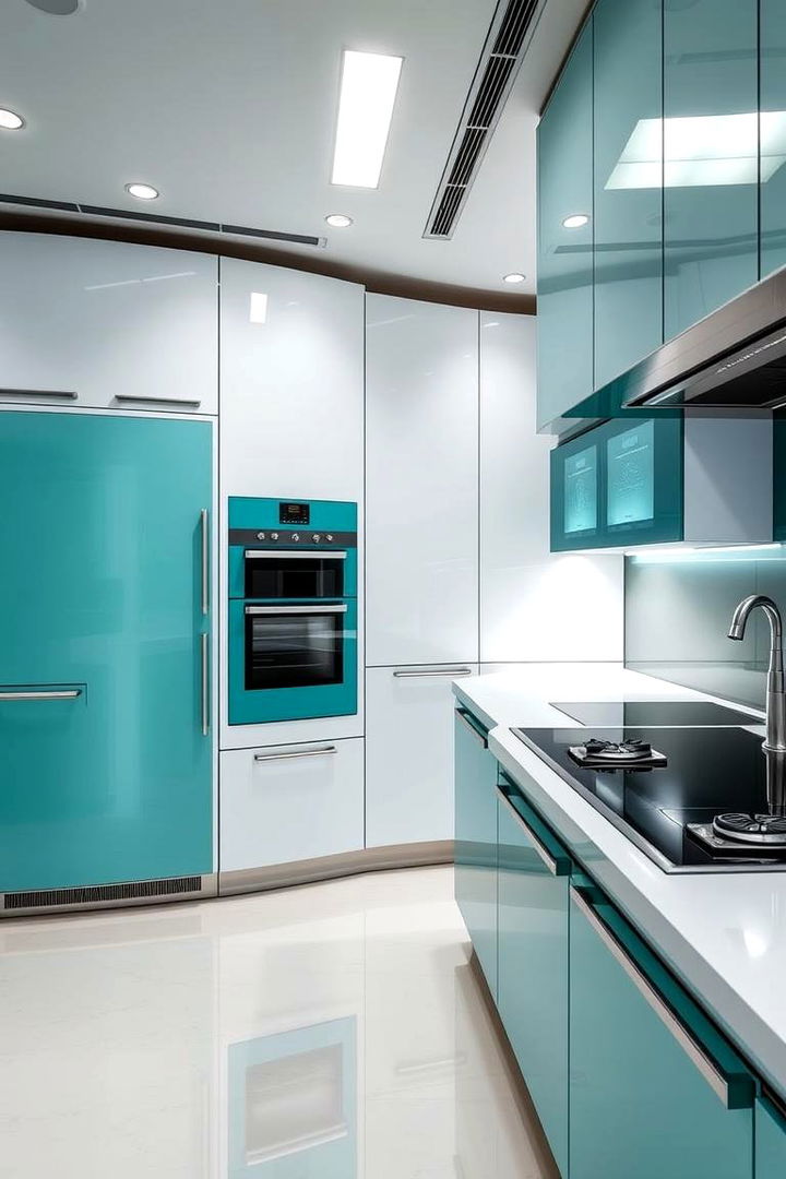 Teal Appliances Integration - 22 Teal Kitchen Ideas