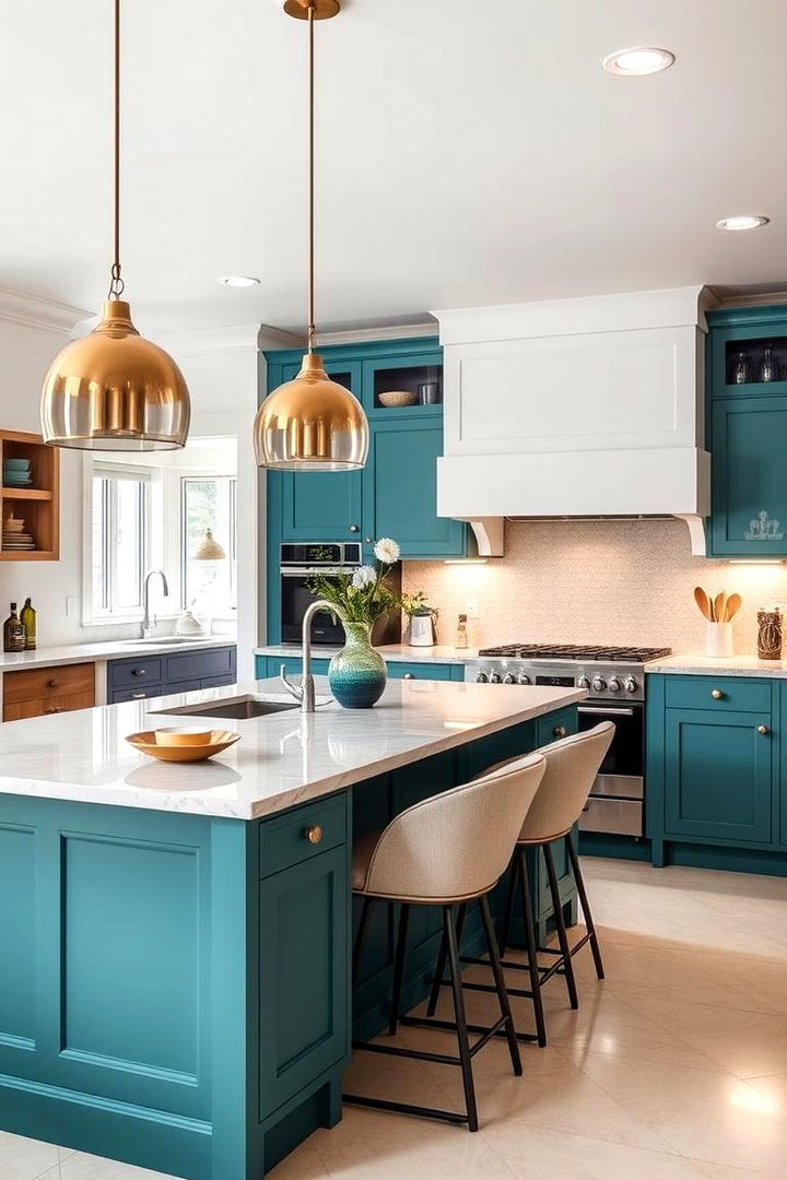 Teal Kitchen Islands - 22 Teal Kitchen Ideas
