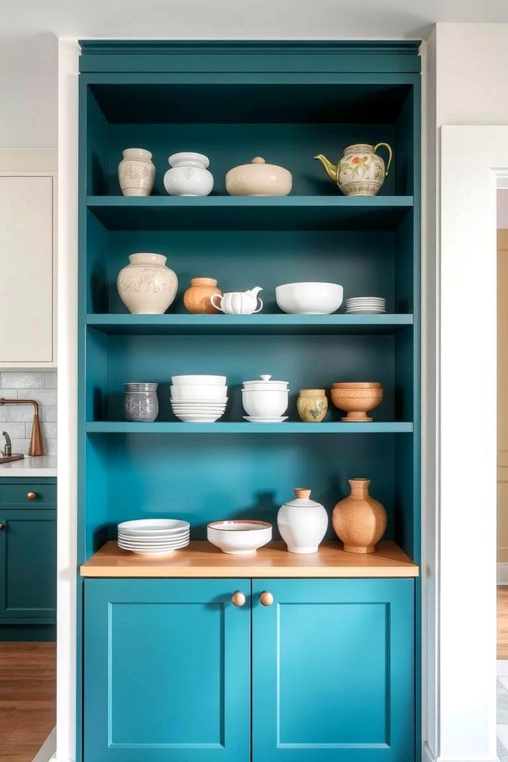 Teal Open Shelving Concepts - 22 Teal Kitchen Ideas