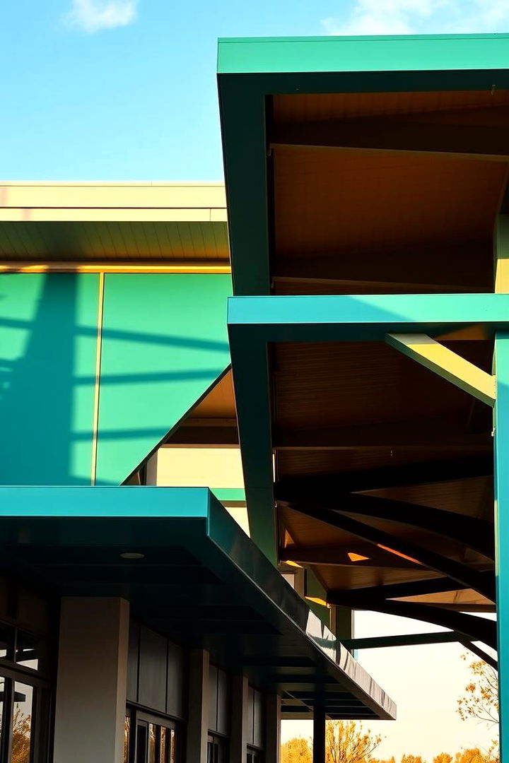 Teal Overhang and Canopy Design - 22 Teal House Exterior Ideas