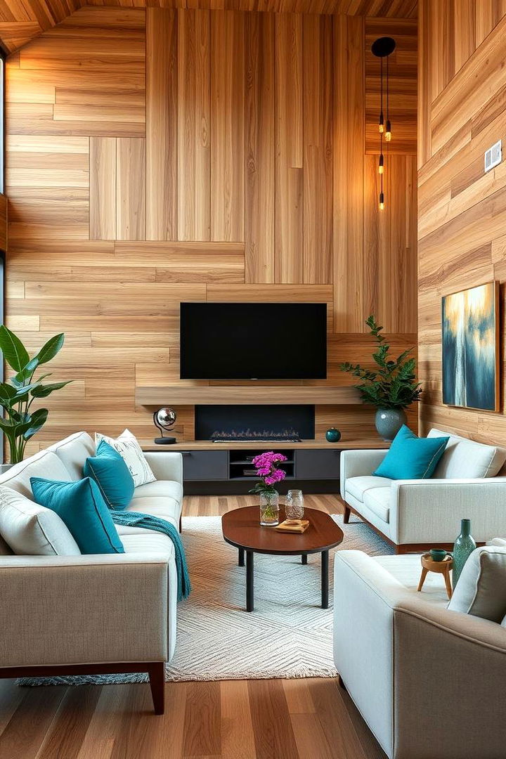 Teal and Natural Wood Harmony - 22 Teal Bedroom Ideas