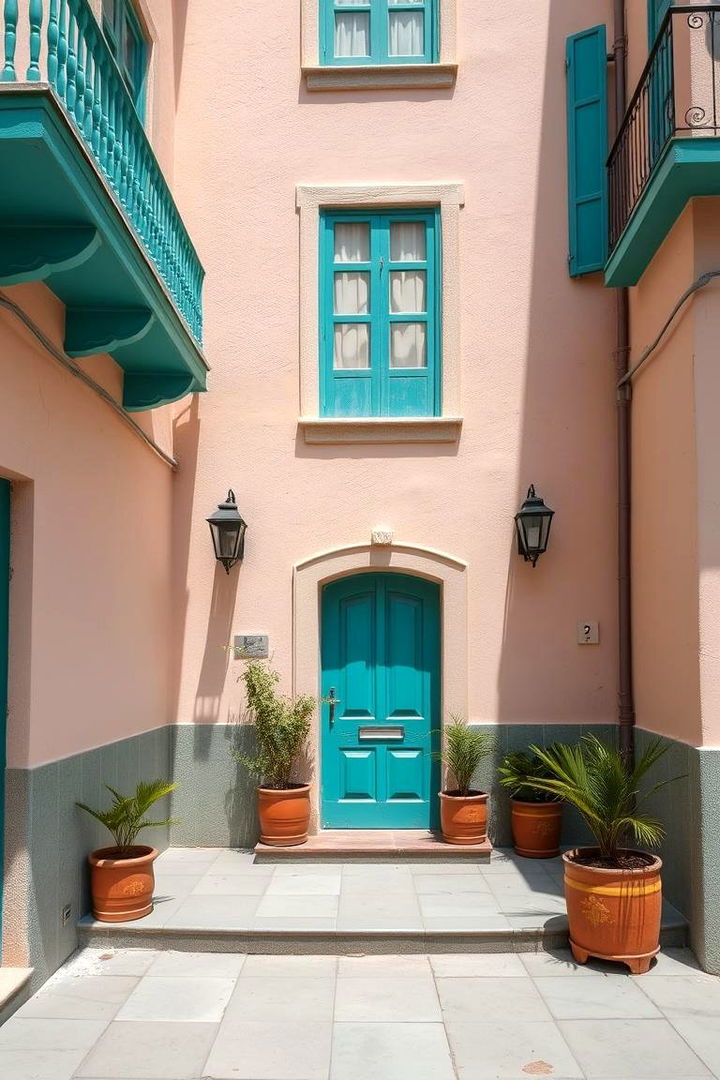 Teal and Neutral Contrast - 22 Teal House Exterior Ideas