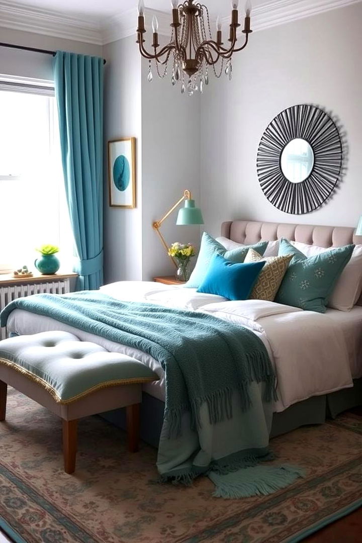 Teal in Textiles and Accessories - 22 Teal Bedroom Ideas