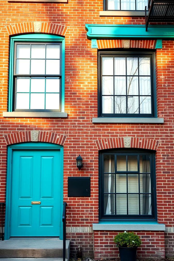 Teal on Urban Brick Exteriors - 22 Teal House Exterior Ideas