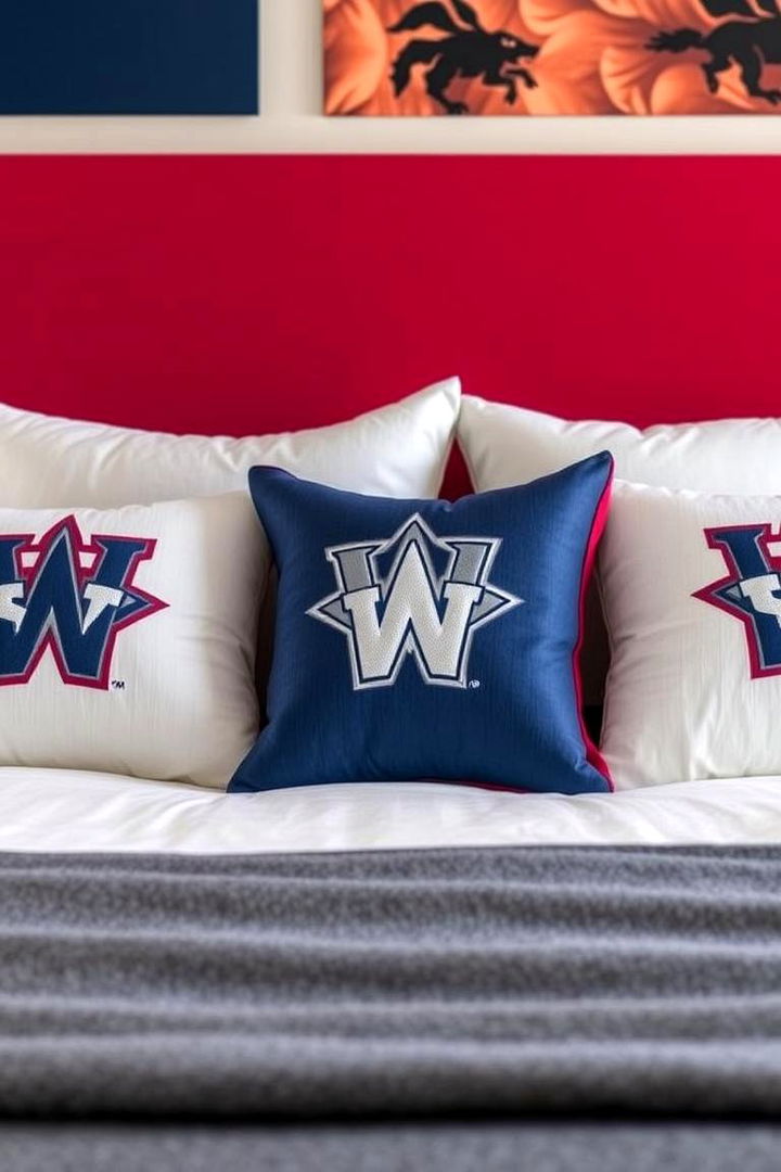 Team Logo Accent Pillows - 22 Soccer Themed Bedroom Ideas