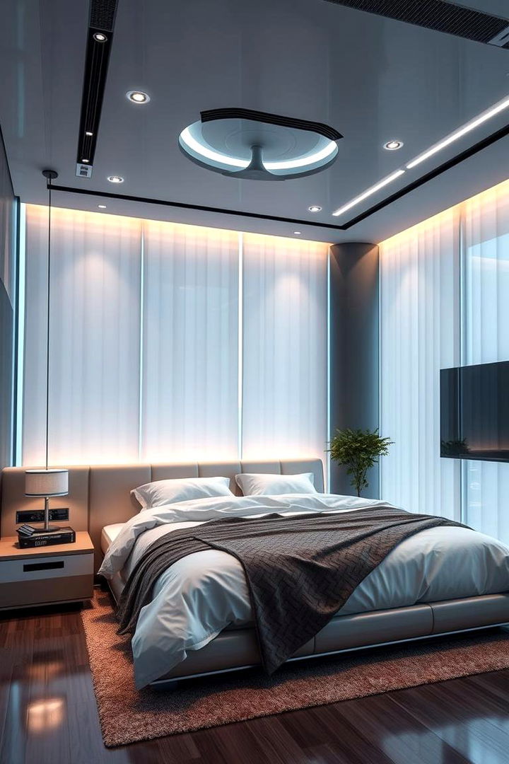 Tech Enabled Motorized Drapes - 22 Bedroom Curtain Ideas