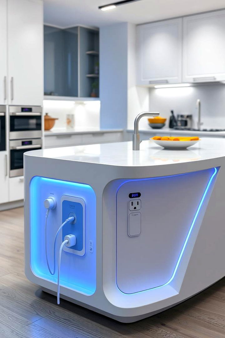 Tech Friendly Smart Outlets - 22 Kitchen Island Storage Ideas